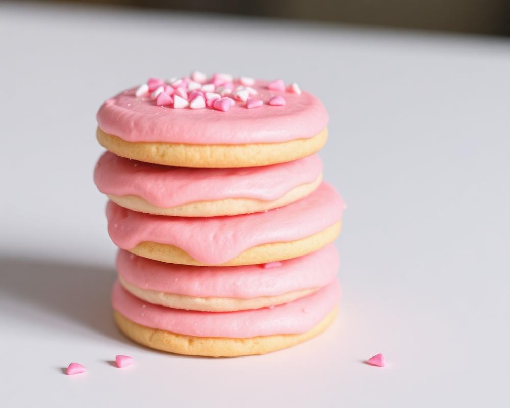 Pink frosted cookies